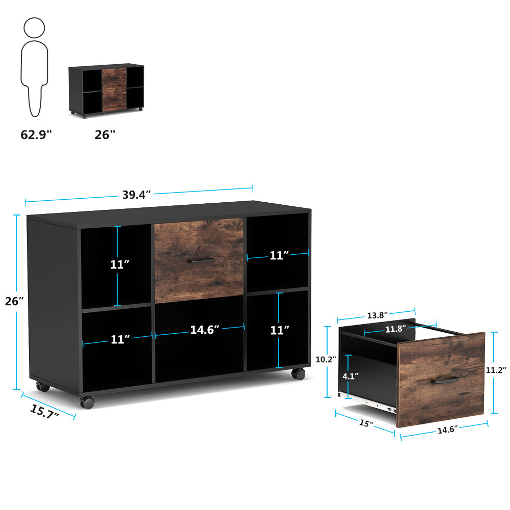 2-Drawer Mobile File Cabinet